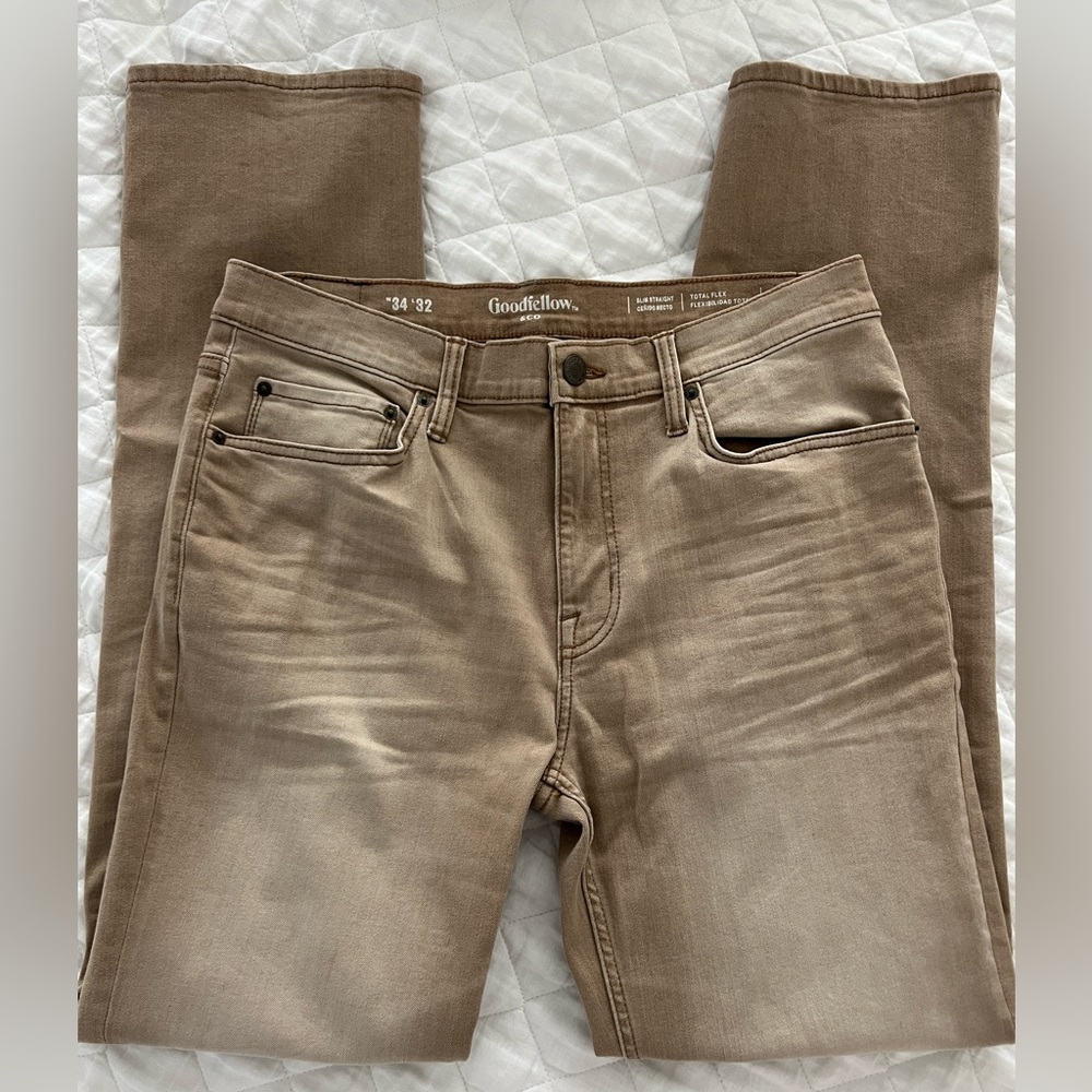 Goodfellow & Co Slim Fit Straight jeans in Khaki — 34 waist / 32 length